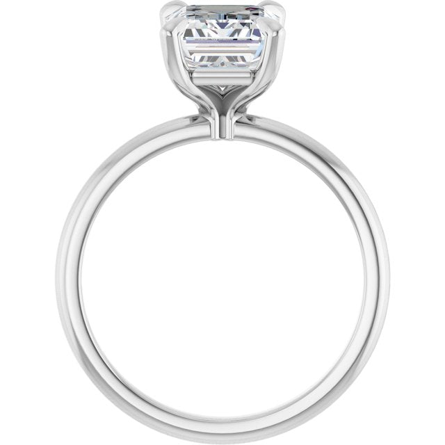 MIA Solitaire Emerald Engagement Ring - Platinum - View 2