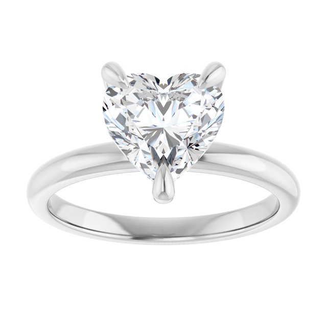 MIA Solitaire Heart Engagement Ring - Platinum - View 3