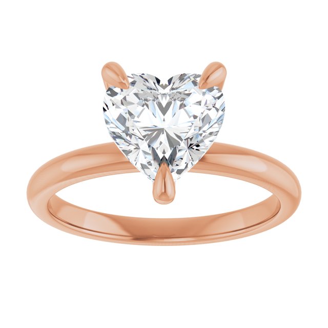 MIA Solitaire Heart Engagement Ring - 18K Rose Gold - View 3