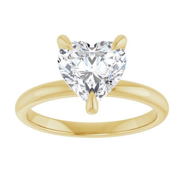 MIA Solitaire Heart Engagement Ring - 18K Yellow Gold - View 3