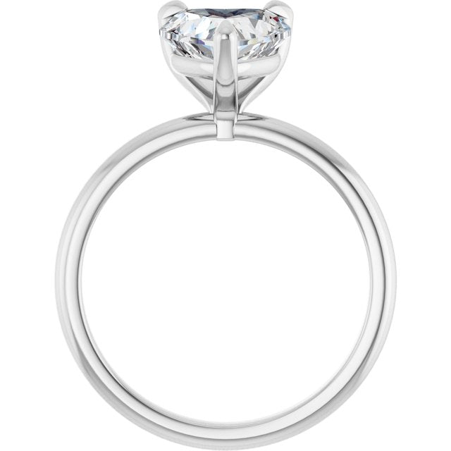 MIA Solitaire Heart Engagement Ring - Platinum - View 2