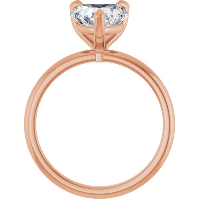 MIA Solitaire Heart Engagement Ring - 18K Rose Gold - View 2