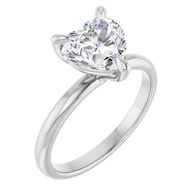 MIA Solitaire Heart Engagement Ring - Platinum - View 1