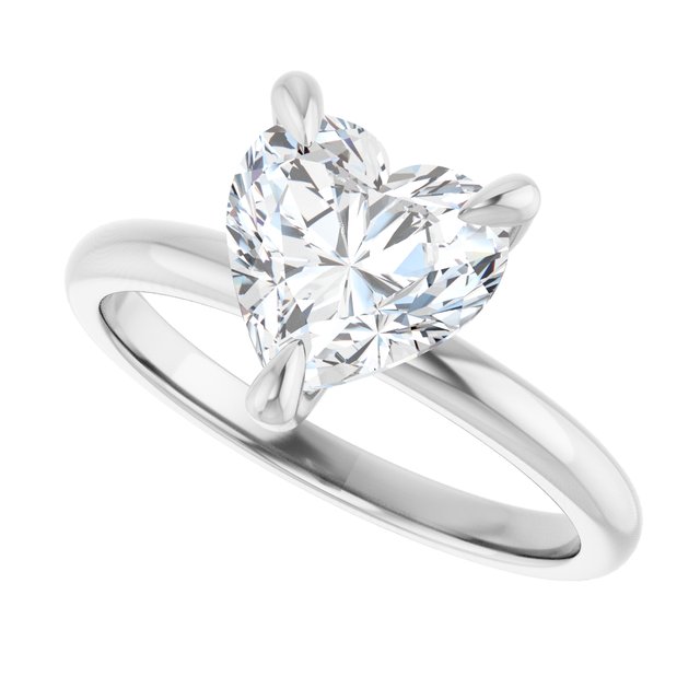 MIA Solitaire Heart Engagement Ring - Platinum - View 5