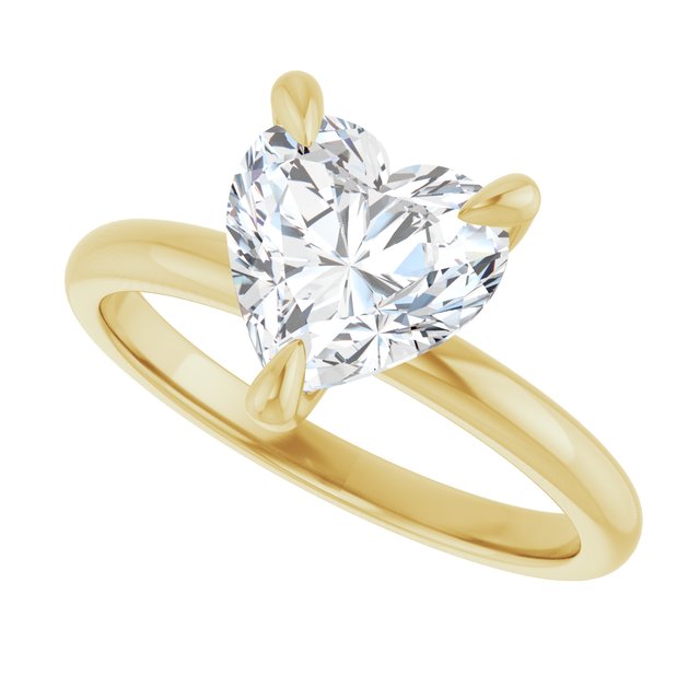 MIA Solitaire Heart Engagement Ring - 18K Yellow Gold - View 5