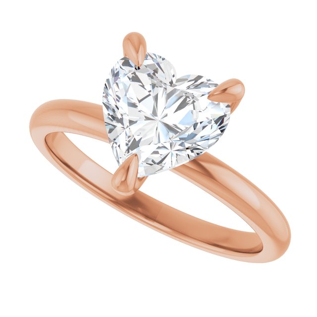 MIA Solitaire Heart Engagement Ring - 18K Rose Gold - View 5
