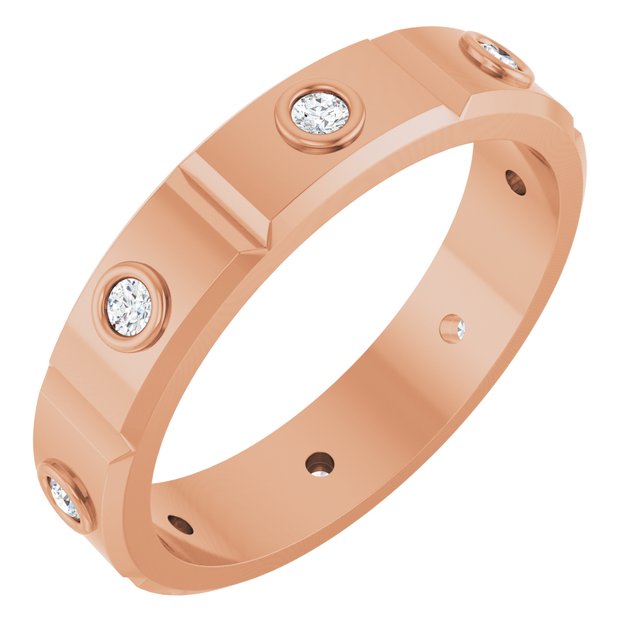 Achilles Engagement Ring - 18ct Rose Gold - Diamond Spread 1