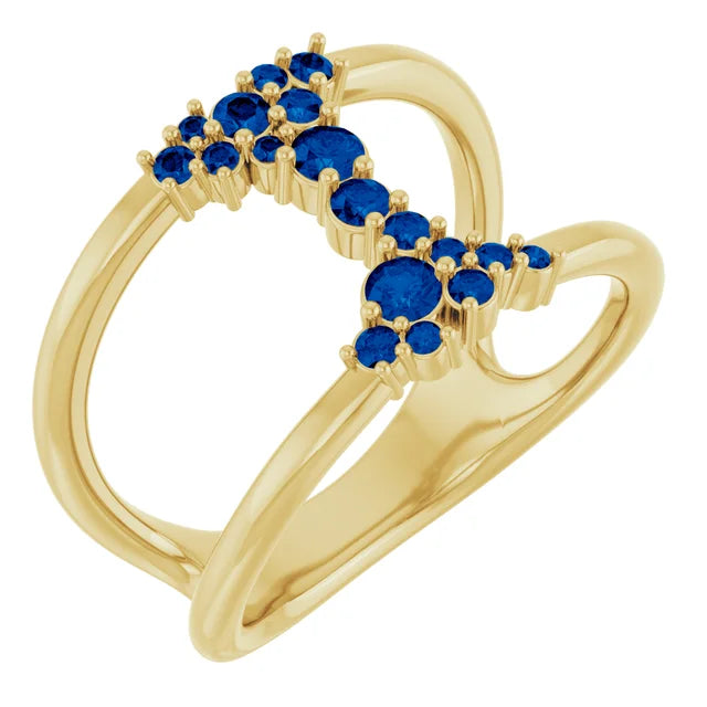 10K Yellow 1/3 CTW Lab-Grown Diamond Negative Space Ring