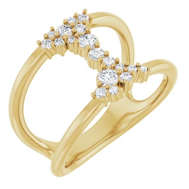 10K Yellow Gold Lab-Grown Diamond 1 3 CTW 10K Yellow 1/3 CTW Lab-Grown Diamond Negative Space Ring Jewelry
