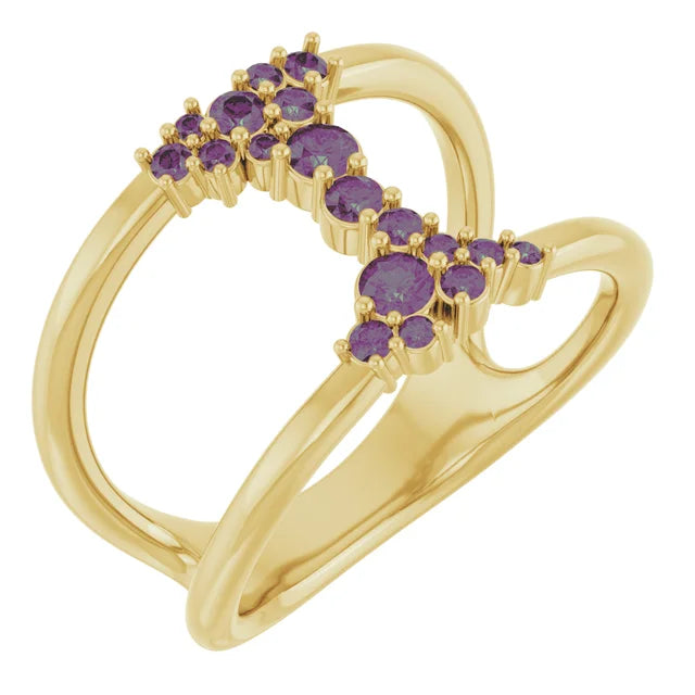 10K Yellow 1/3 CTW Lab-Grown Diamond Negative Space Ring