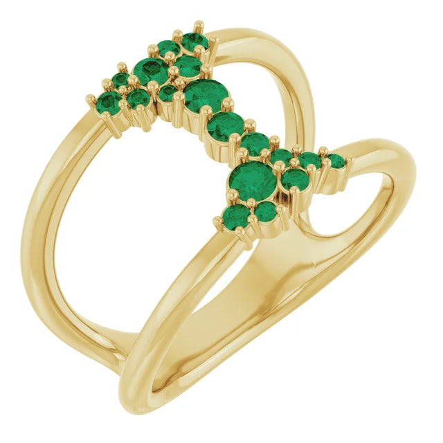 10K Yellow 1/3 CTW Lab-Grown Diamond Negative Space Ring