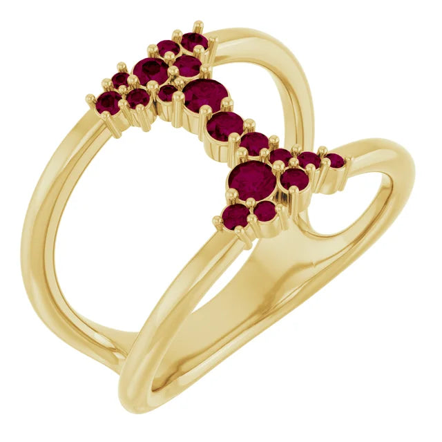 10K Yellow 1/3 CTW Lab-Grown Diamond Negative Space Ring