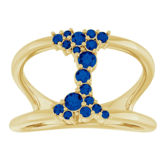 10K Yellow 1/3 CTW Lab-Grown Diamond Negative Space Ring