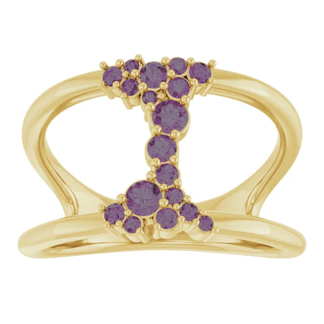 10K Yellow 1/3 CTW Lab-Grown Diamond Negative Space Ring