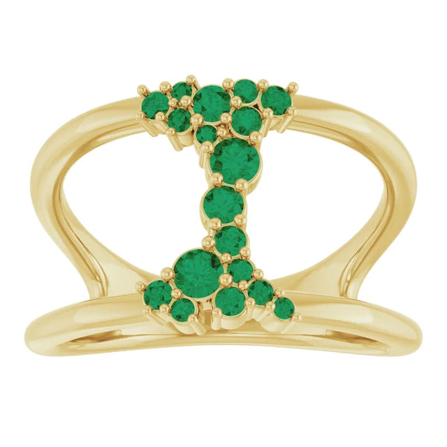 10K Yellow 1/3 CTW Lab-Grown Diamond Negative Space Ring