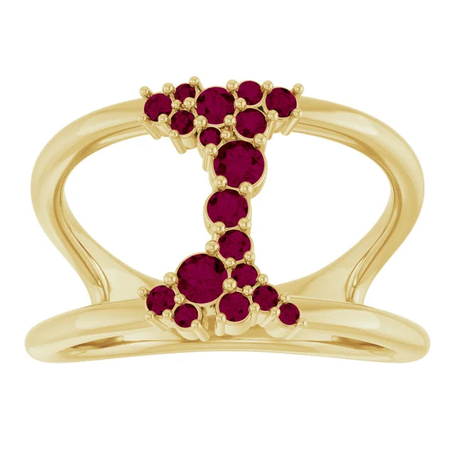 10K Yellow 1/3 CTW Lab-Grown Diamond Negative Space Ring