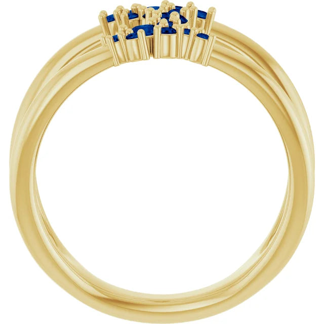10K Yellow 1/3 CTW Lab-Grown Diamond Negative Space Ring