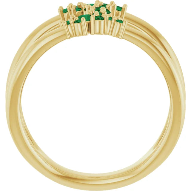 10K Yellow 1/3 CTW Lab-Grown Diamond Negative Space Ring