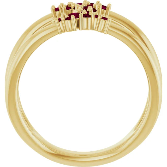 10K Yellow 1/3 CTW Lab-Grown Diamond Negative Space Ring
