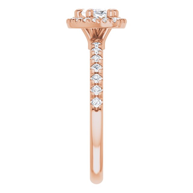JORDAN Off-Centre Halo Marquise Engagement Ring with Shoulder Diamonds - 18K Rose Gold - View 4