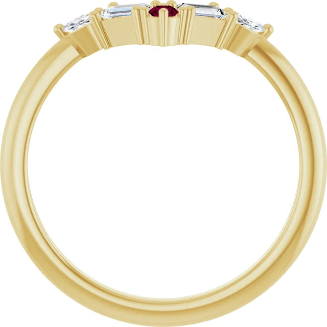 10K White 1/4 CTW Lab-Grown Diamond V Bar Ring