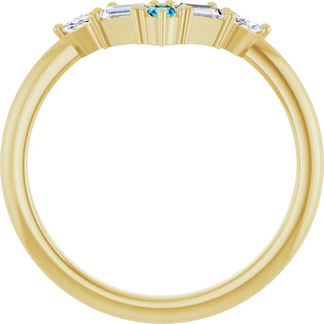 10K White 1/4 CTW Lab-Grown Diamond V Bar Ring