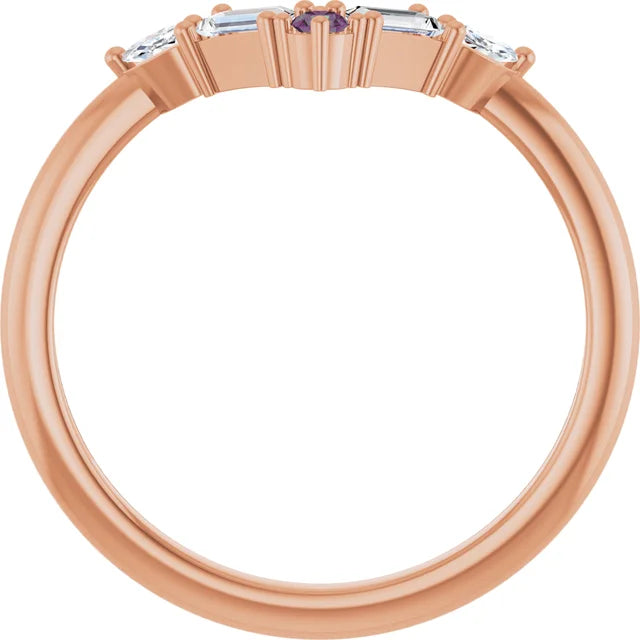 10K White 1/4 CTW Lab-Grown Diamond V Bar Ring