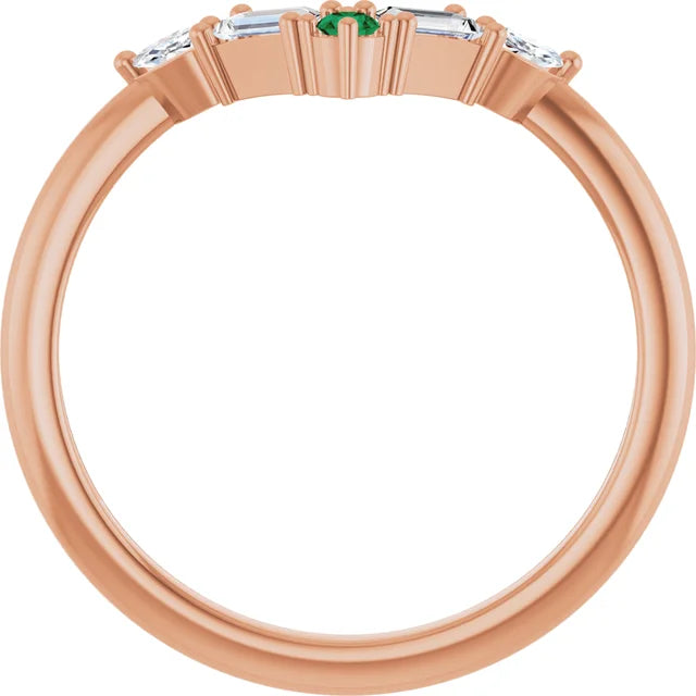 10K White 1/4 CTW Lab-Grown Diamond V Bar Ring