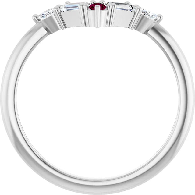 10K White 1/4 CTW Lab-Grown Diamond V Bar Ring