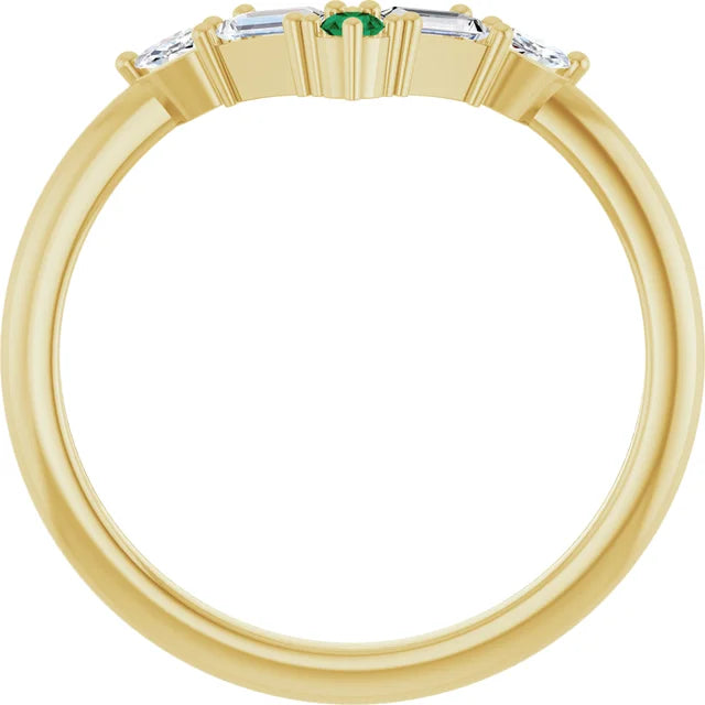 10K White 1/4 CTW Lab-Grown Diamond V Bar Ring