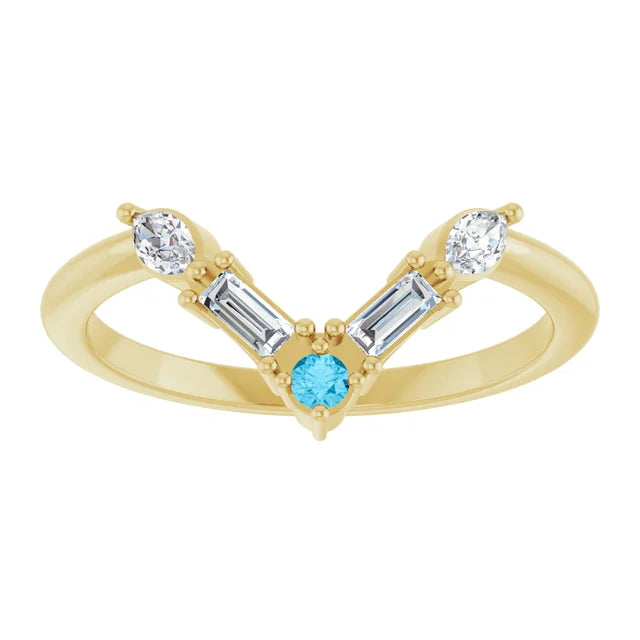 10K White 1/4 CTW Lab-Grown Diamond V Bar Ring