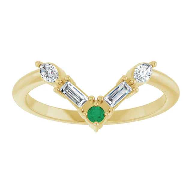 10K White 1/4 CTW Lab-Grown Diamond V Bar Ring