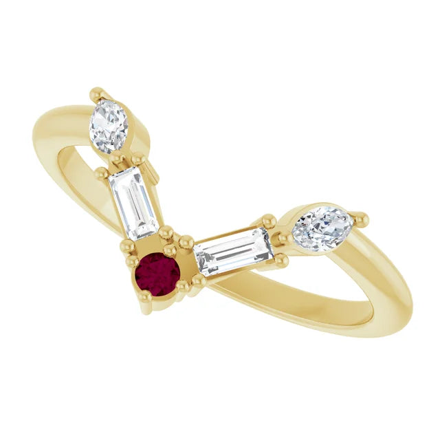 10K White 1/4 CTW Lab-Grown Diamond V Bar Ring