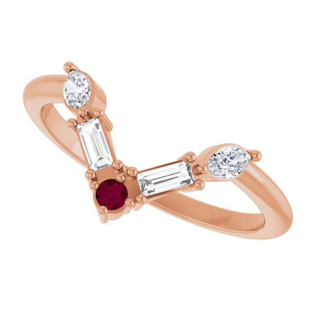 10K White 1/4 CTW Lab-Grown Diamond V Bar Ring