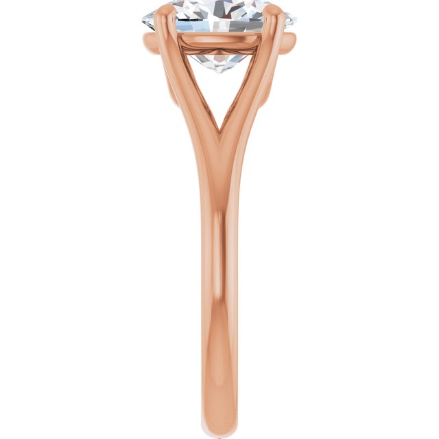 CHICAGO Solitaire Oval Engagement Ring with Split Band - 18K Rose Gold - View 4