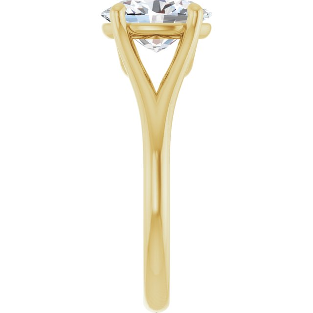 CHICAGO Solitaire Oval Engagement Ring with Split Band - 18K Yellow Gold - View 4