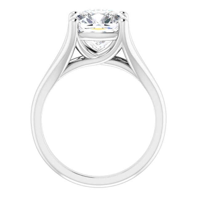 CHICAGO Solitaire Cushion Engagement Ring with Split Band - Platinum - View 2