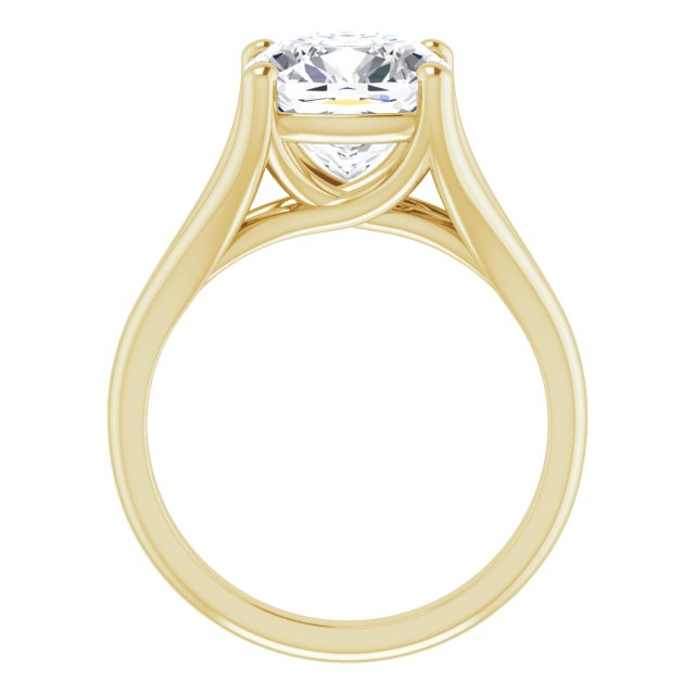 CHICAGO Solitaire Cushion Engagement Ring with Split Band - 18K Yellow Gold - View 2