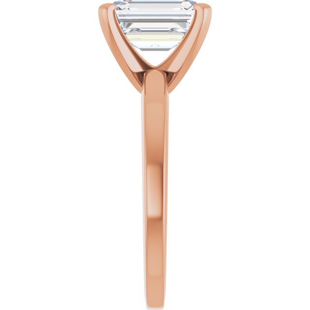 CHRISTINA Solitaire Claw Set with Flat Band Emerald - 18K Rose Gold - View 4