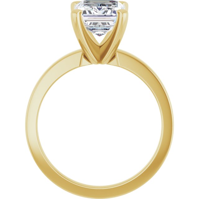 CHRISTINA Solitaire Claw Set with Flat Band Emerald - 18K Yellow Gold - View 2