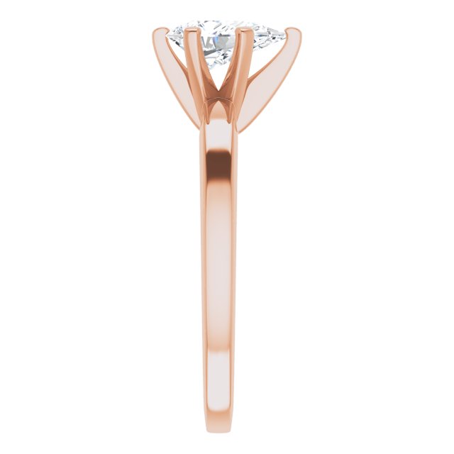 CHRISTINA Solitaire Claw Set with Flat Band Pear - 18K Rose Gold - View 4