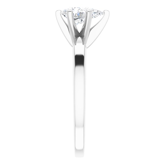 CHRISTINA Solitaire Claw Set with Flat Band Pear - Platinum - View 4