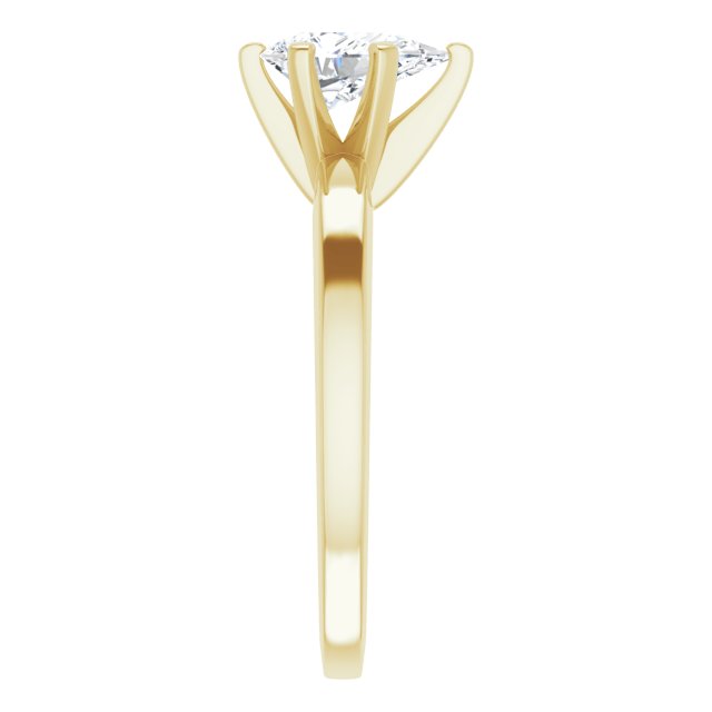 CHRISTINA Solitaire Claw Set with Flat Band Pear - 18K Yellow Gold - View 4