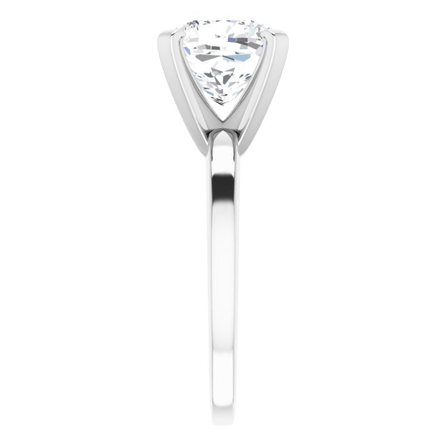 CHRISTINA Solitaire Claw Set with Flat Band Cushion - Platinum - View 4