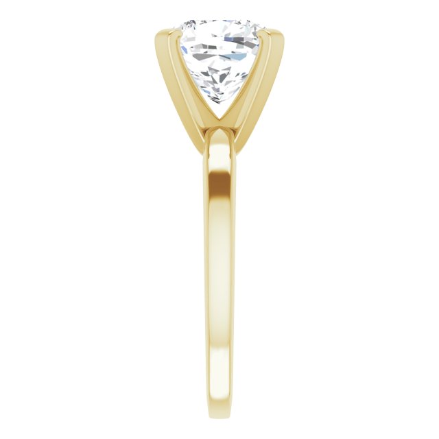 CHRISTINA Solitaire Claw Set with Flat Band Cushion - 18K Yellow Gold - View 4