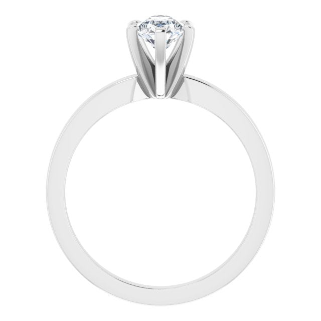 CHRISTINA Solitaire Claw Set with Flat Band Pear - Platinum - View 2