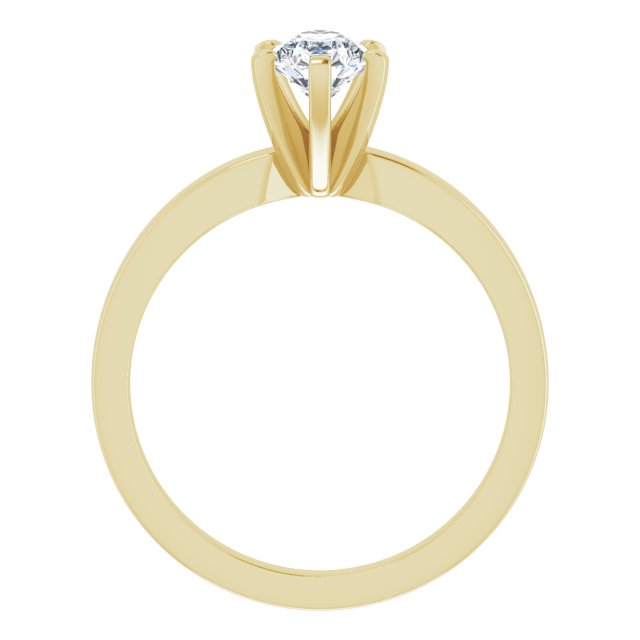 CHRISTINA Solitaire Claw Set with Flat Band Pear - 18K Yellow Gold - View 2