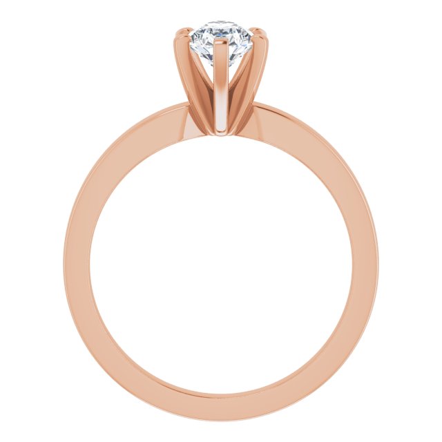CHRISTINA Solitaire Claw Set with Flat Band Pear - 18K Rose Gold - View 2