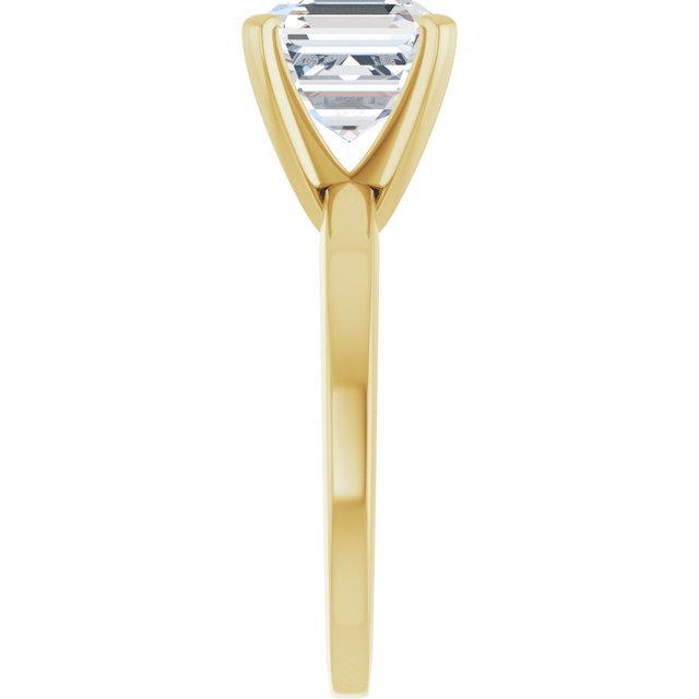 CHRISTINA Solitaire Claw Set with Flat Band Asscher - 18K Yellow Gold - View 4