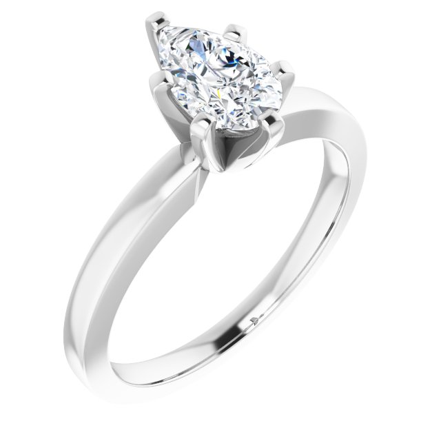 CHRISTINA Solitaire Claw Set with Flat Band Pear - Platinum - View 1